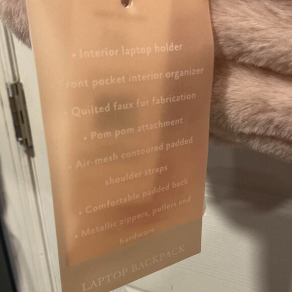 BNWT JESSICA SIMPSON Furry Pink Large Backpack main image 8